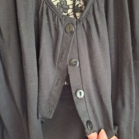 🌟🌟3/$15 Black Layering Light Jacket with Lace Back Size XXL - Picture 4 of 4